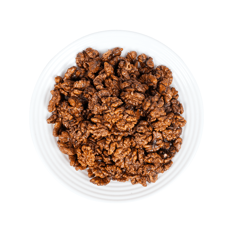 ½ gecoate Suger Roasted Amber Walnut Kernels